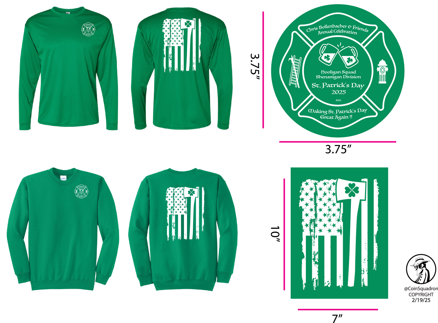 Chris Bollenbacher & Friends 2025 St. Patrick's Day Garments