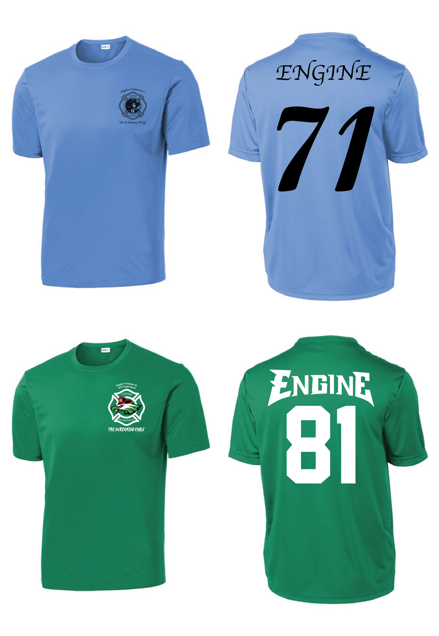 UMFC Engine 71 History & Engine 81 Screaming Eagle Shirts