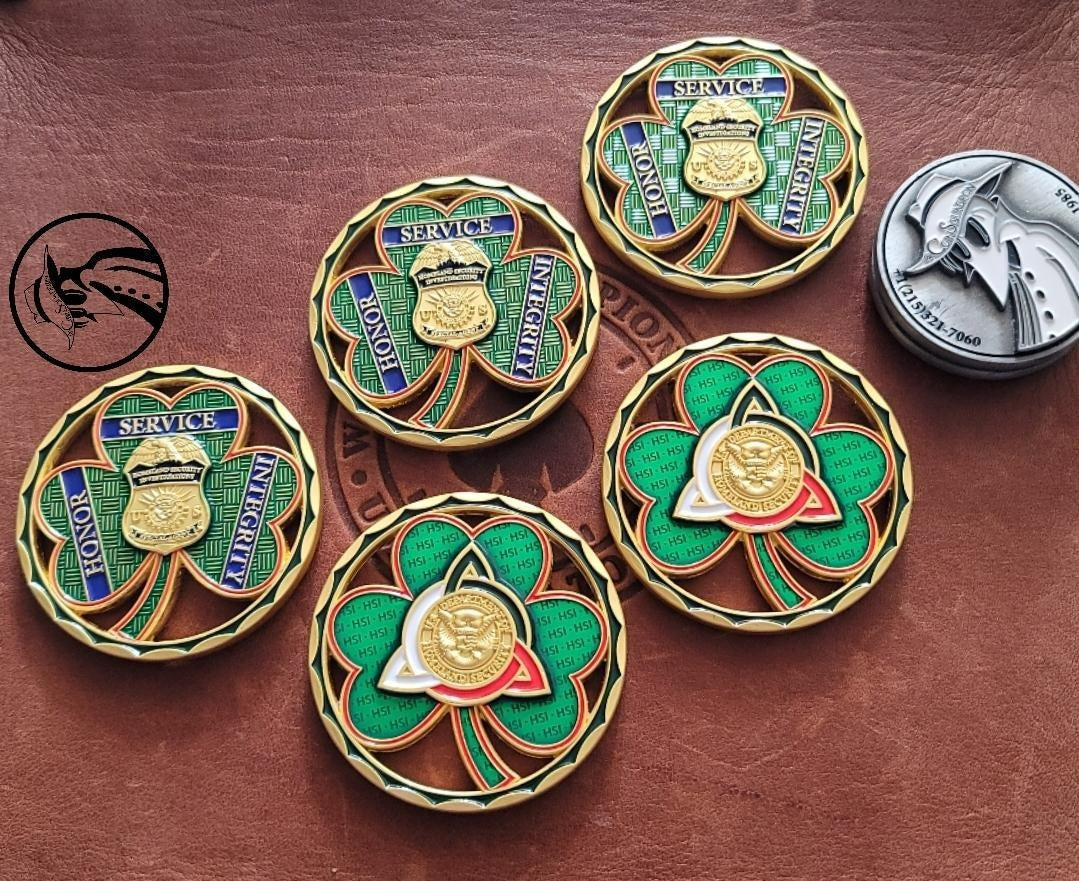 HSI St Patrick's Day SHAMROCK Themed Coin - BIG BOY CUT OUTs - SHIPS NOW