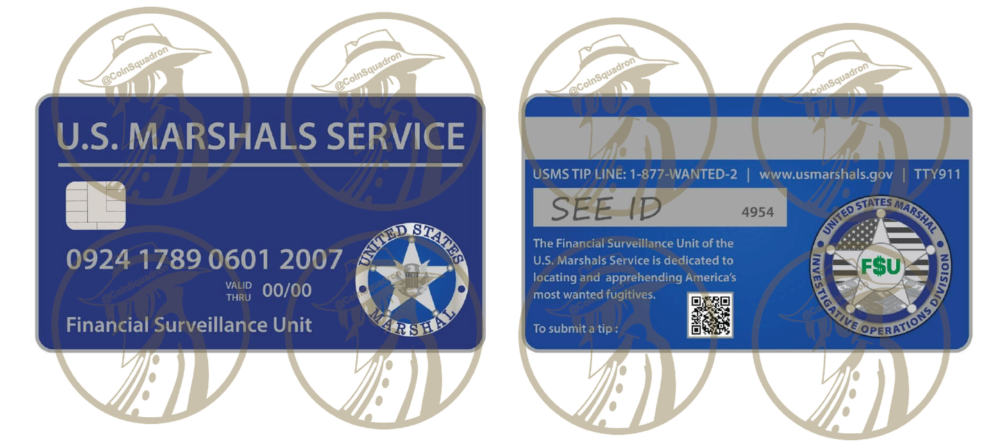 USMS FSU FINANCIAL SURVEILLANCE UNIT • Credit Card Style