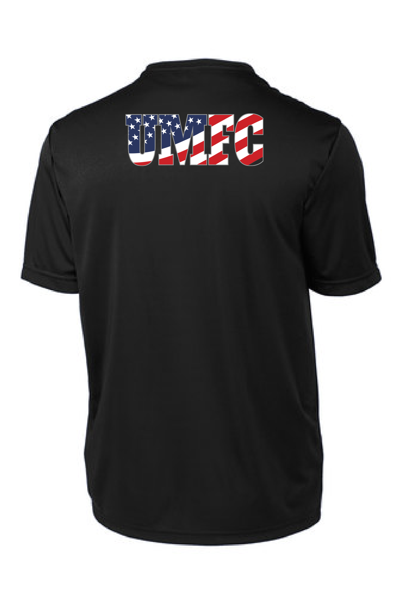 UMFC T-Shirt Front Logo & American Flag Text Back
