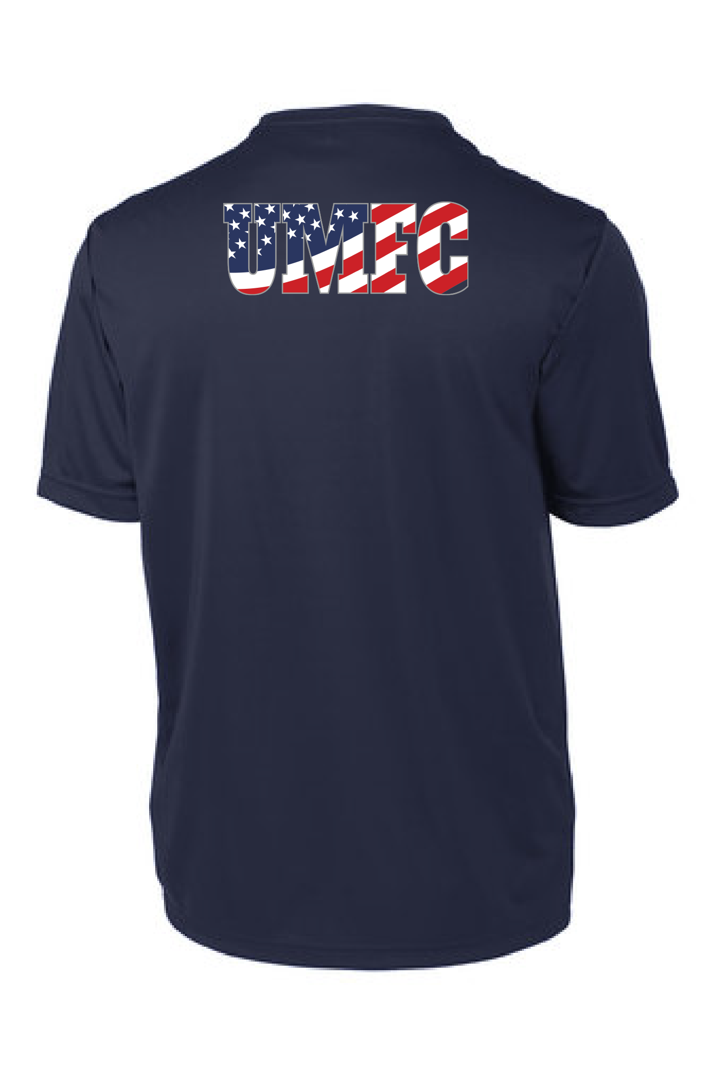 UMFC T-Shirt Front Logo & American Flag Text Back