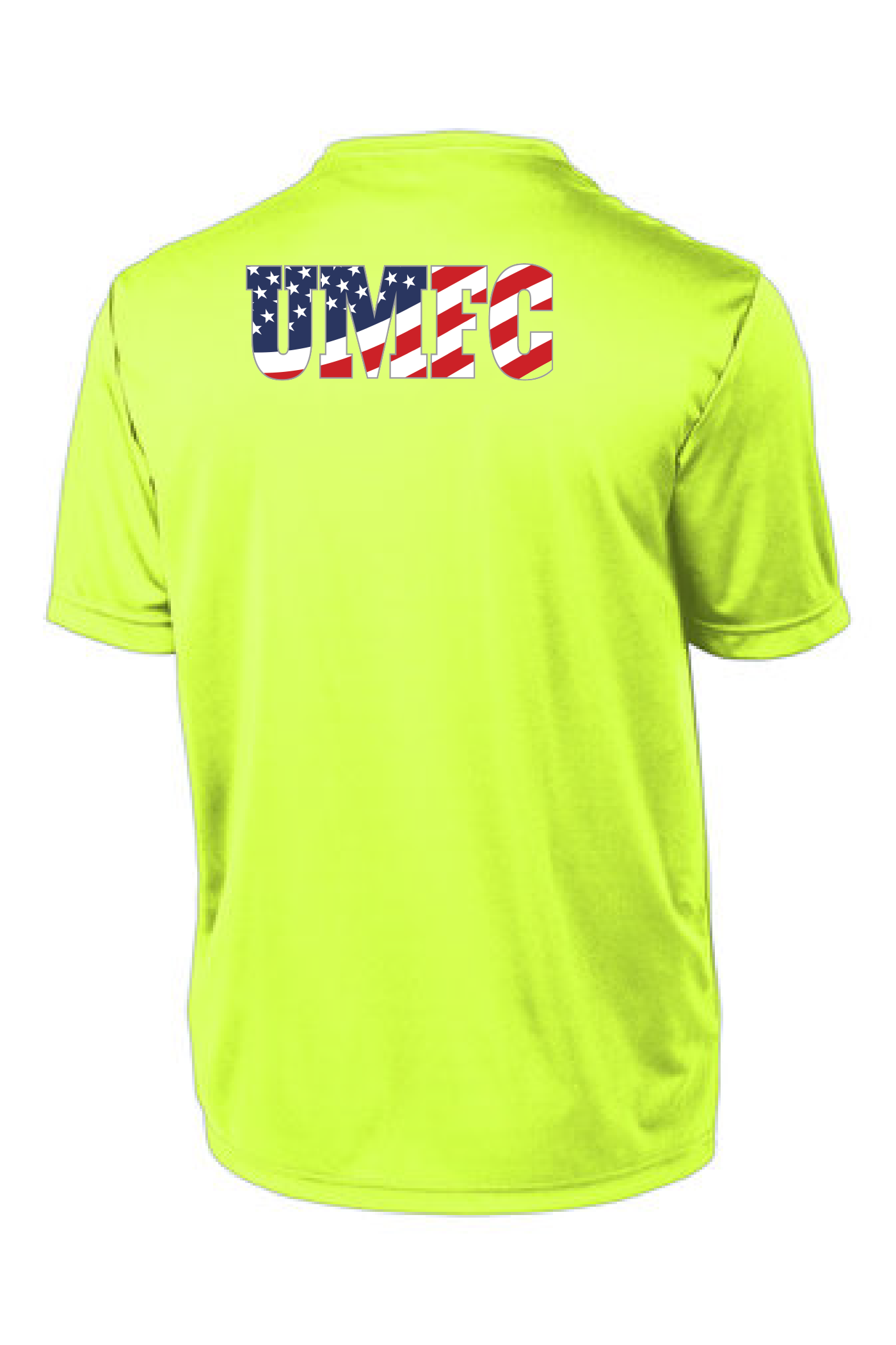 UMFC T-Shirt Front Logo & American Flag Text Back