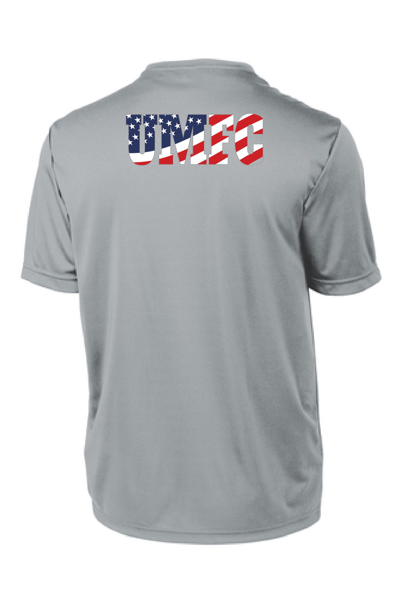 UMFC T-Shirt Front Logo & American Flag Text Back