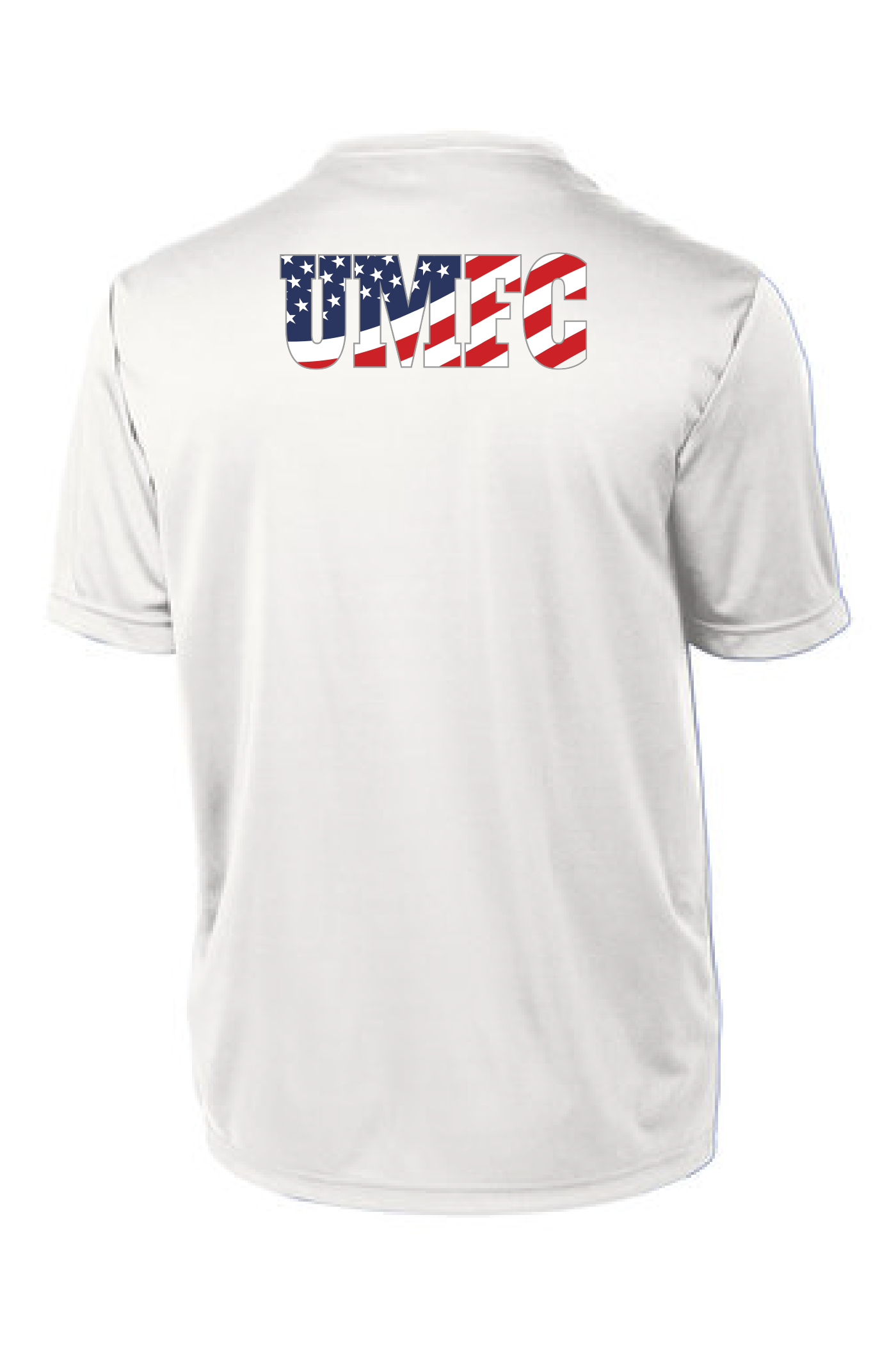 UMFC T-Shirt Front Logo & American Flag Text Back