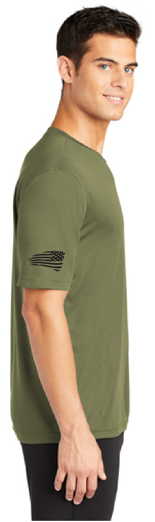 We The People Shirt with Tattered US Flag Sleeve