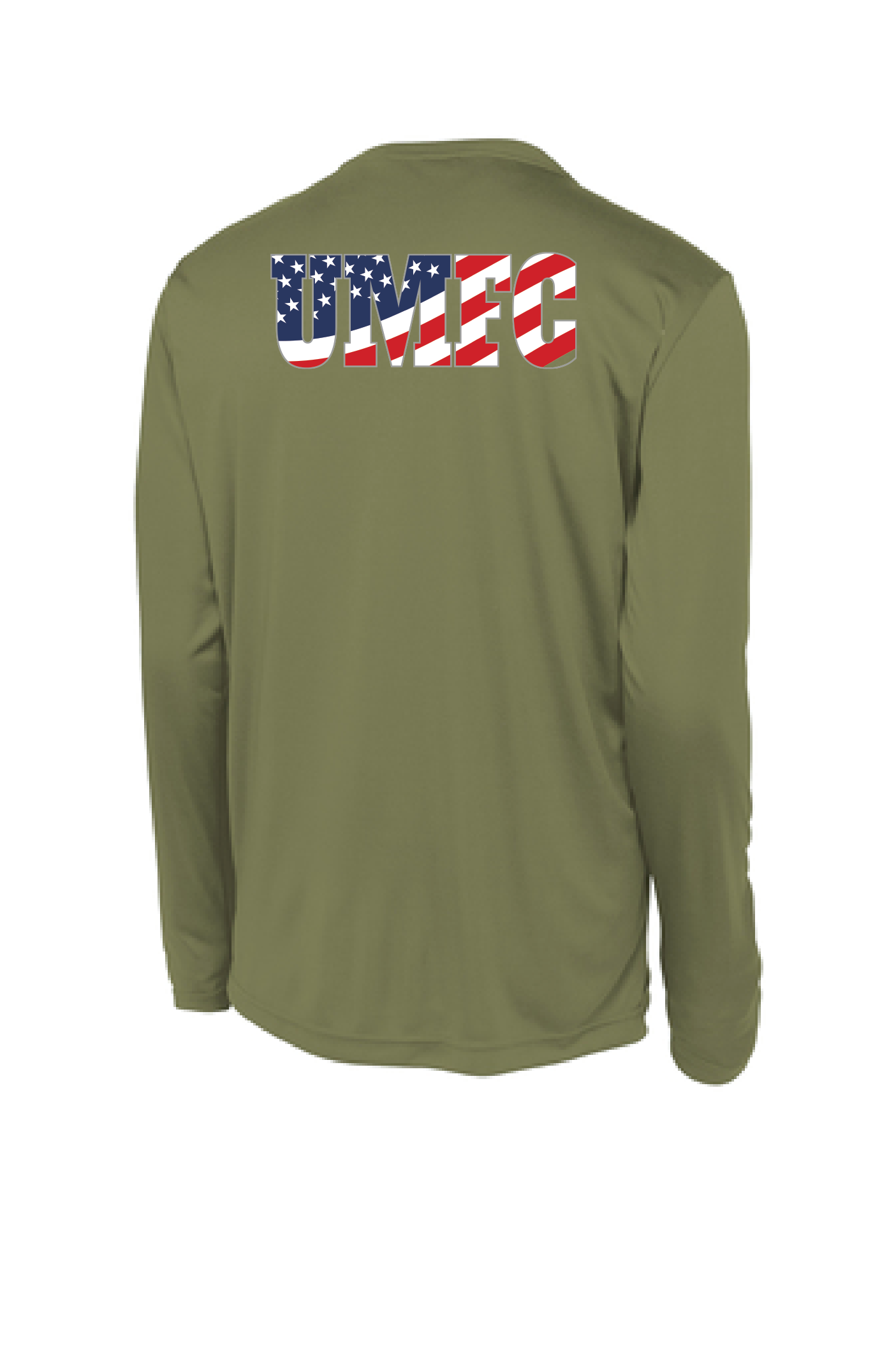 UMFC Long Sleeve Front Logo & American Flag Text Back