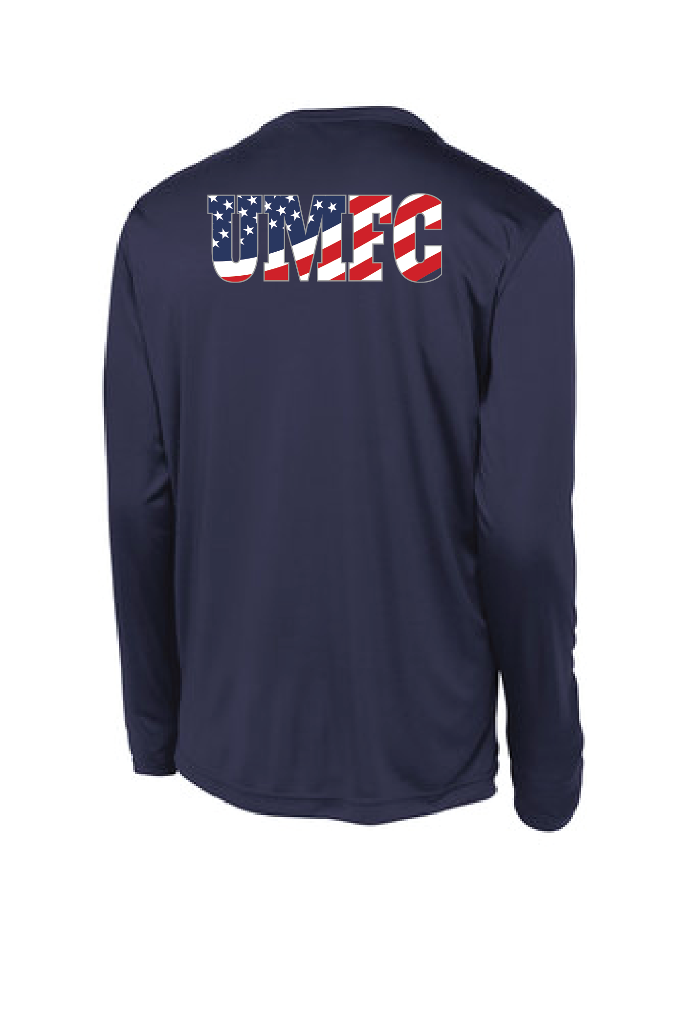 UMFC Long Sleeve Front Logo & American Flag Text Back