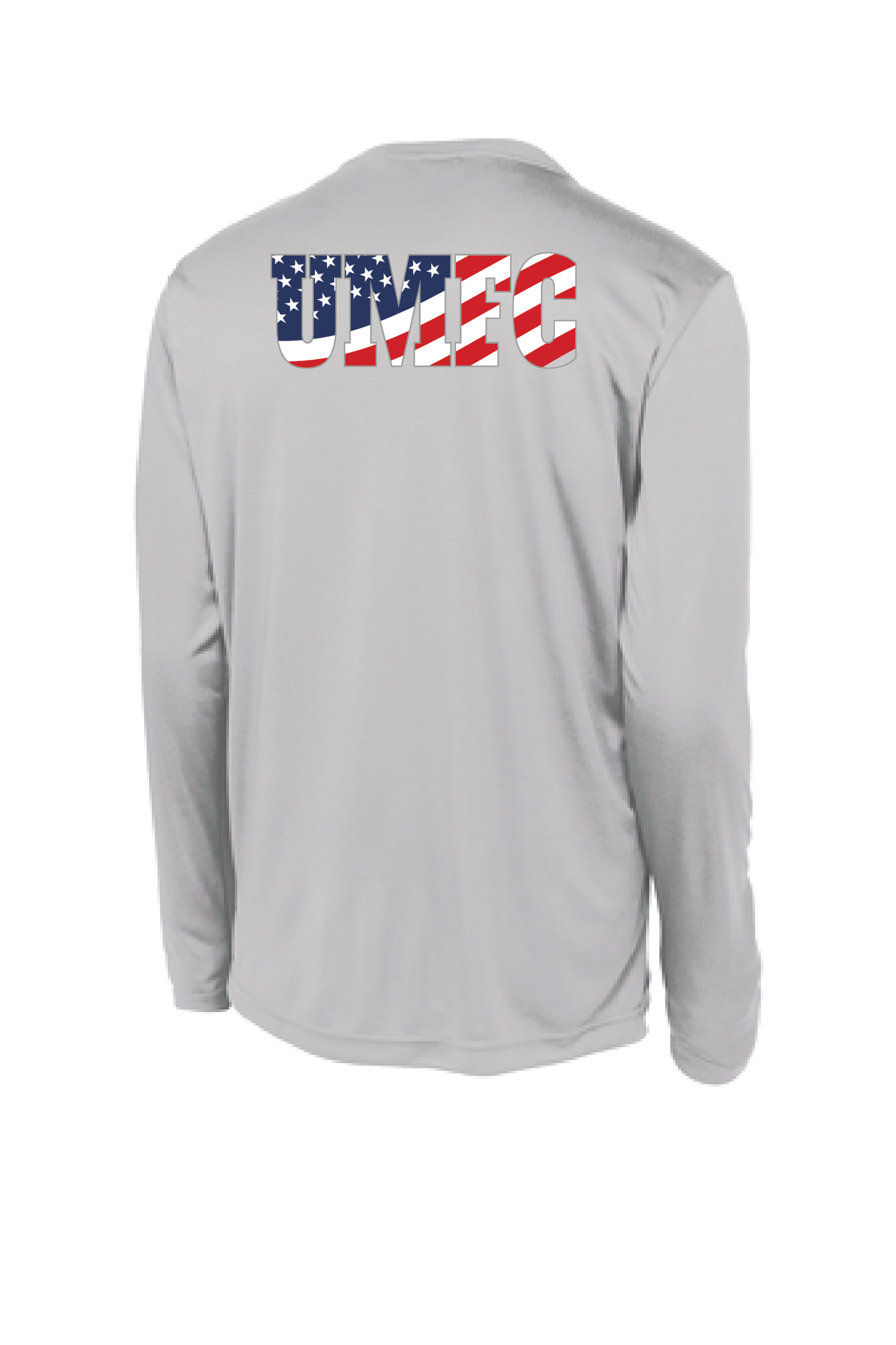 UMFC Long Sleeve Front Logo & American Flag Text Back