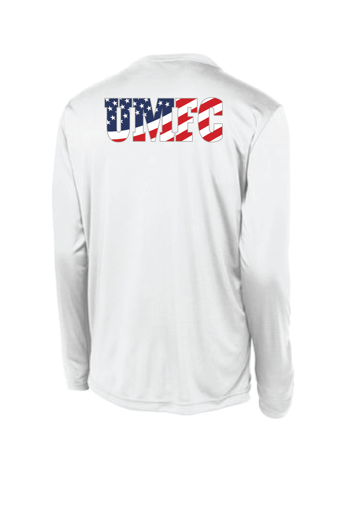 UMFC Long Sleeve Front Logo & American Flag Text Back
