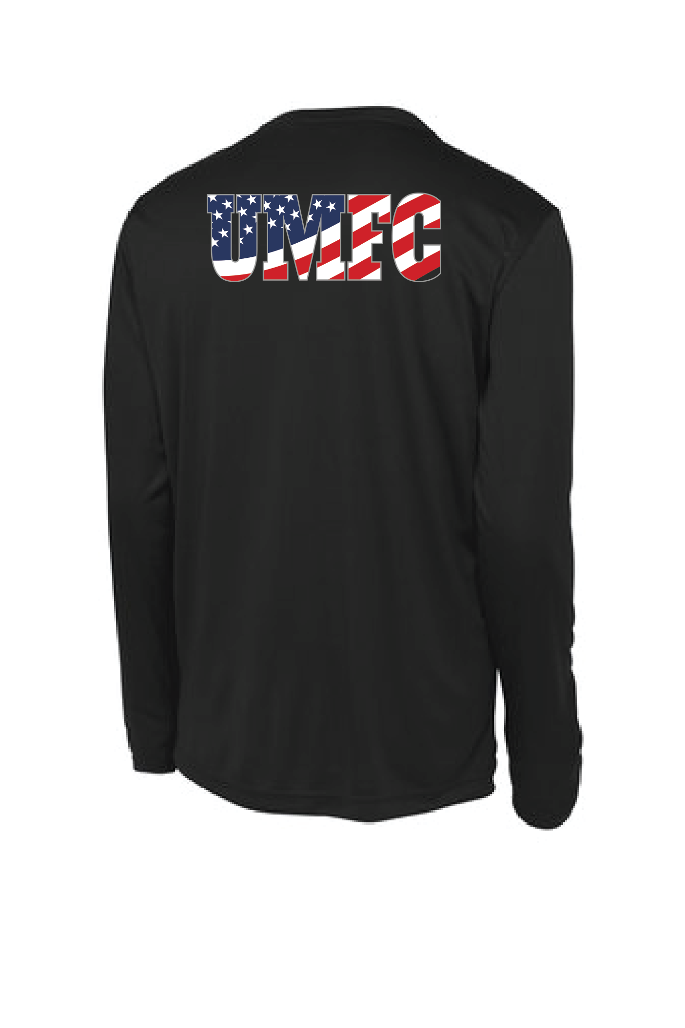 UMFC Long Sleeve Front Logo & American Flag Text Back