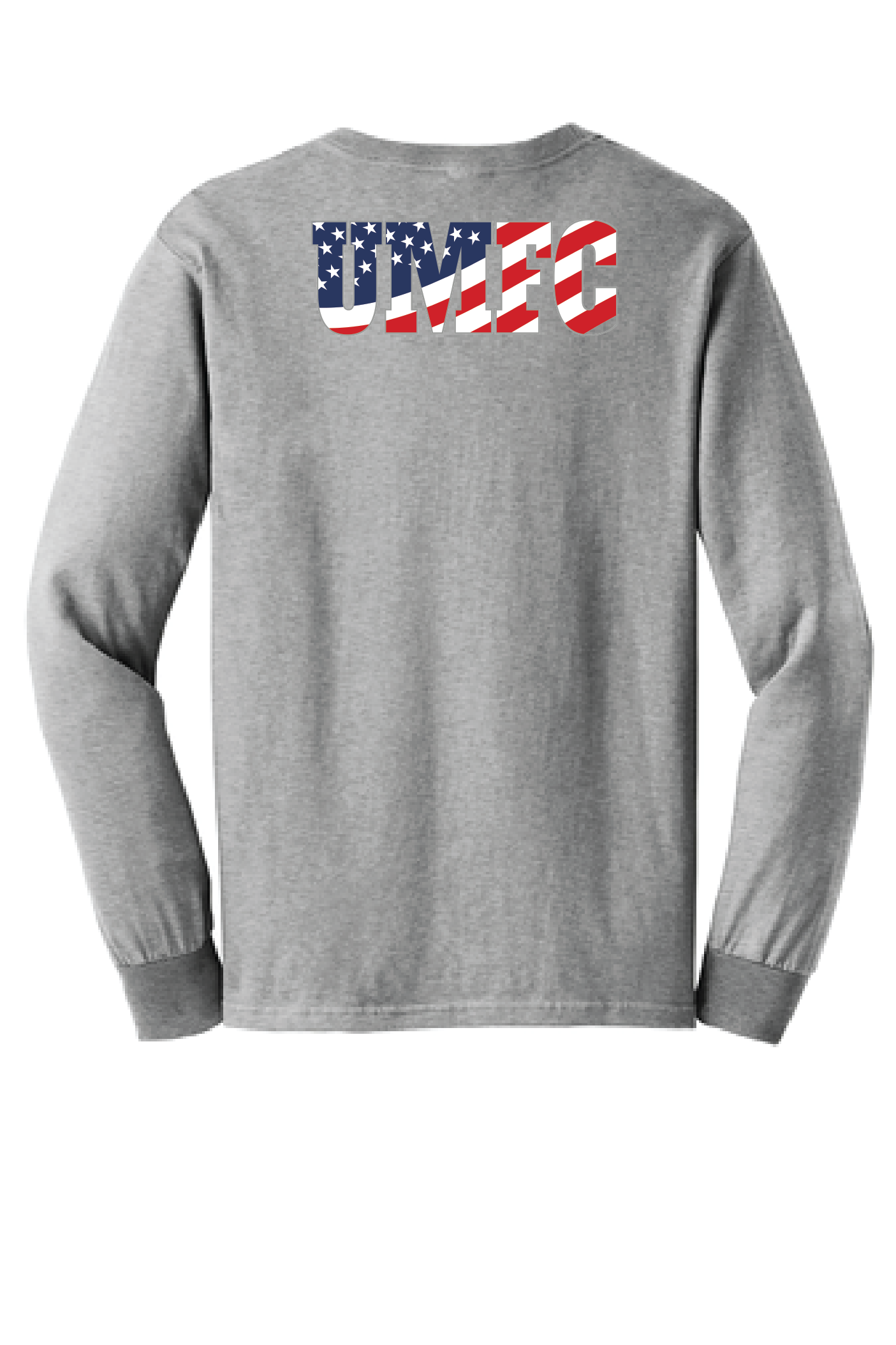 UMFC Long Sleeve Front Logo & American Flag Text Back
