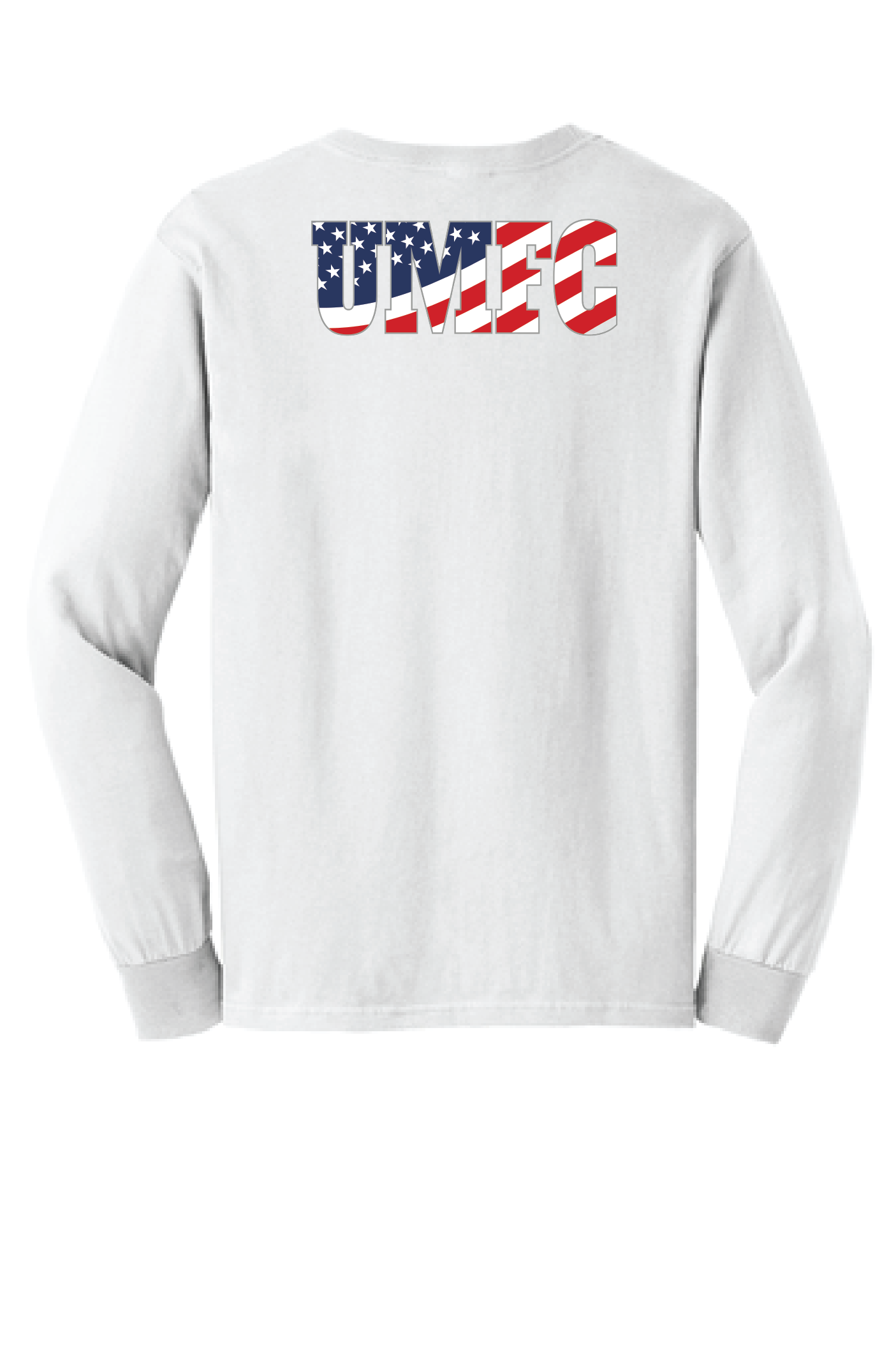 UMFC Long Sleeve Front Logo & American Flag Text Back