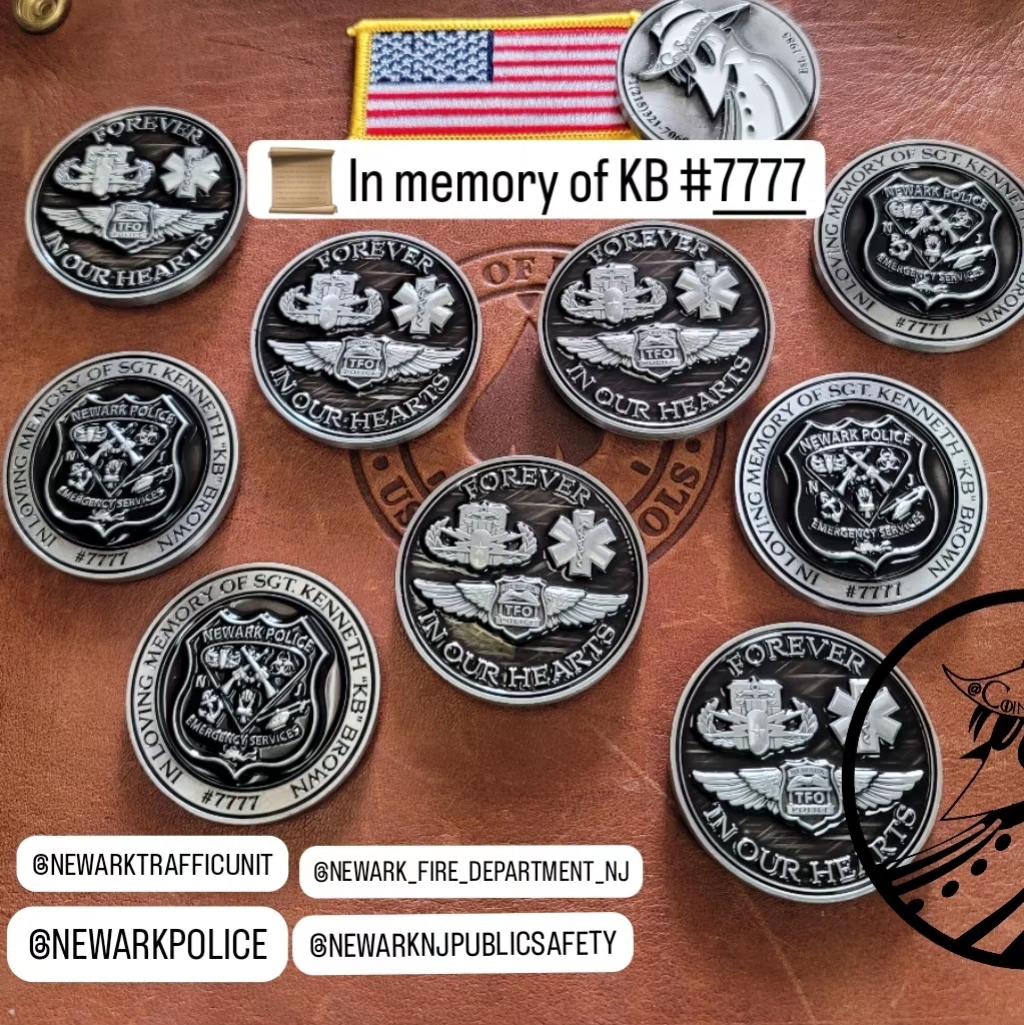 NEWARK POLICE NJ Memorial Coin KENNETH "KB" BROWN #7777 - PLS READ BELOW - Pre-Sale