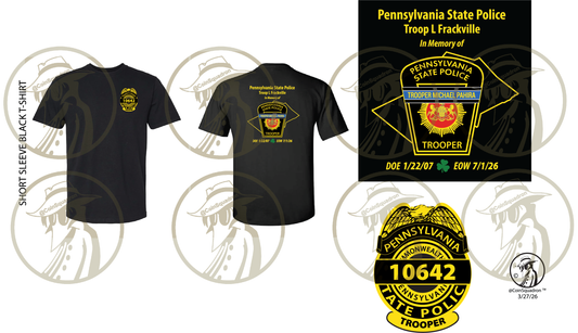 Fundraiser Pre-Sale: EOW Michael Pahira #10642 - T-SHIRT - Pls read below