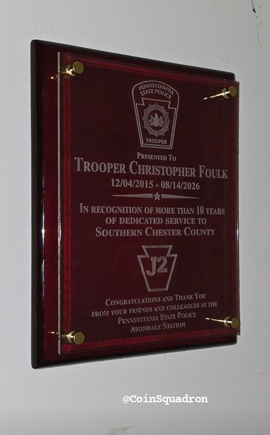 PSP Trooper J2 Southern Chester County PLAQUE - Pls see below