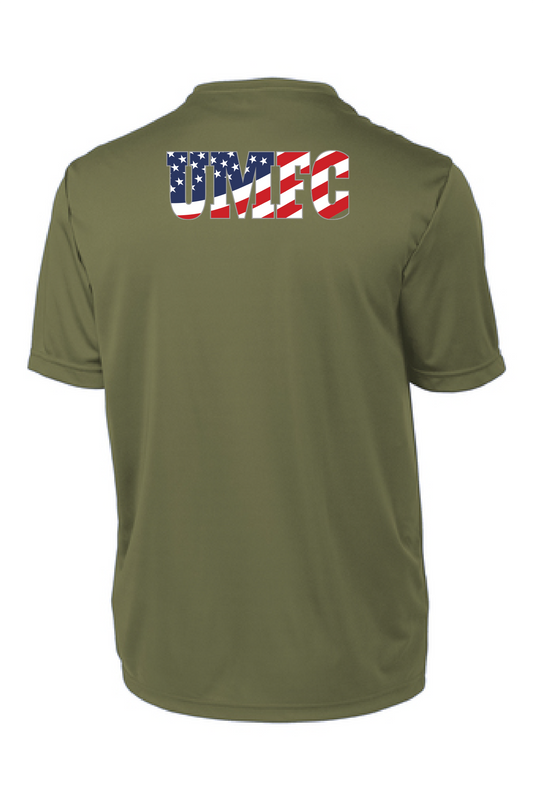 UMFC T-Shirt Front Logo & American Flag Text Back