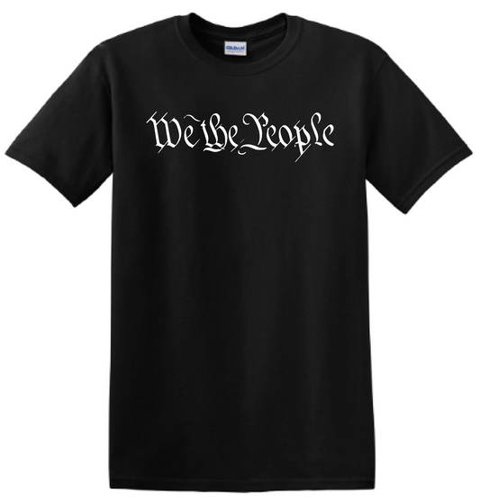 We The People Shirt with Tattered US Flag Sleeve