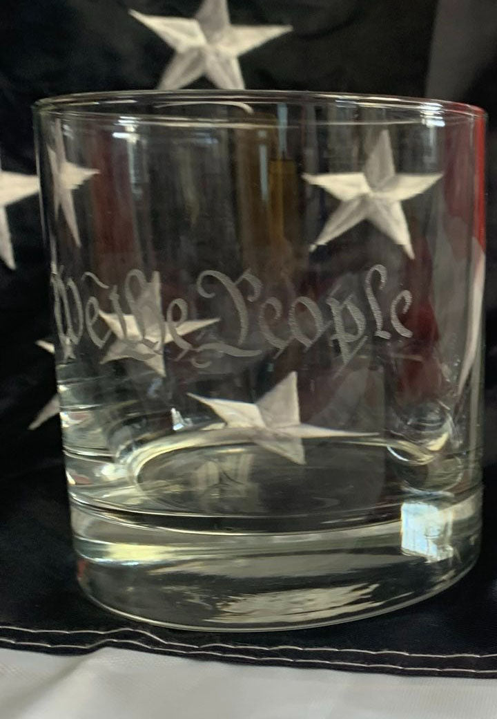 We the People Rocks Glass