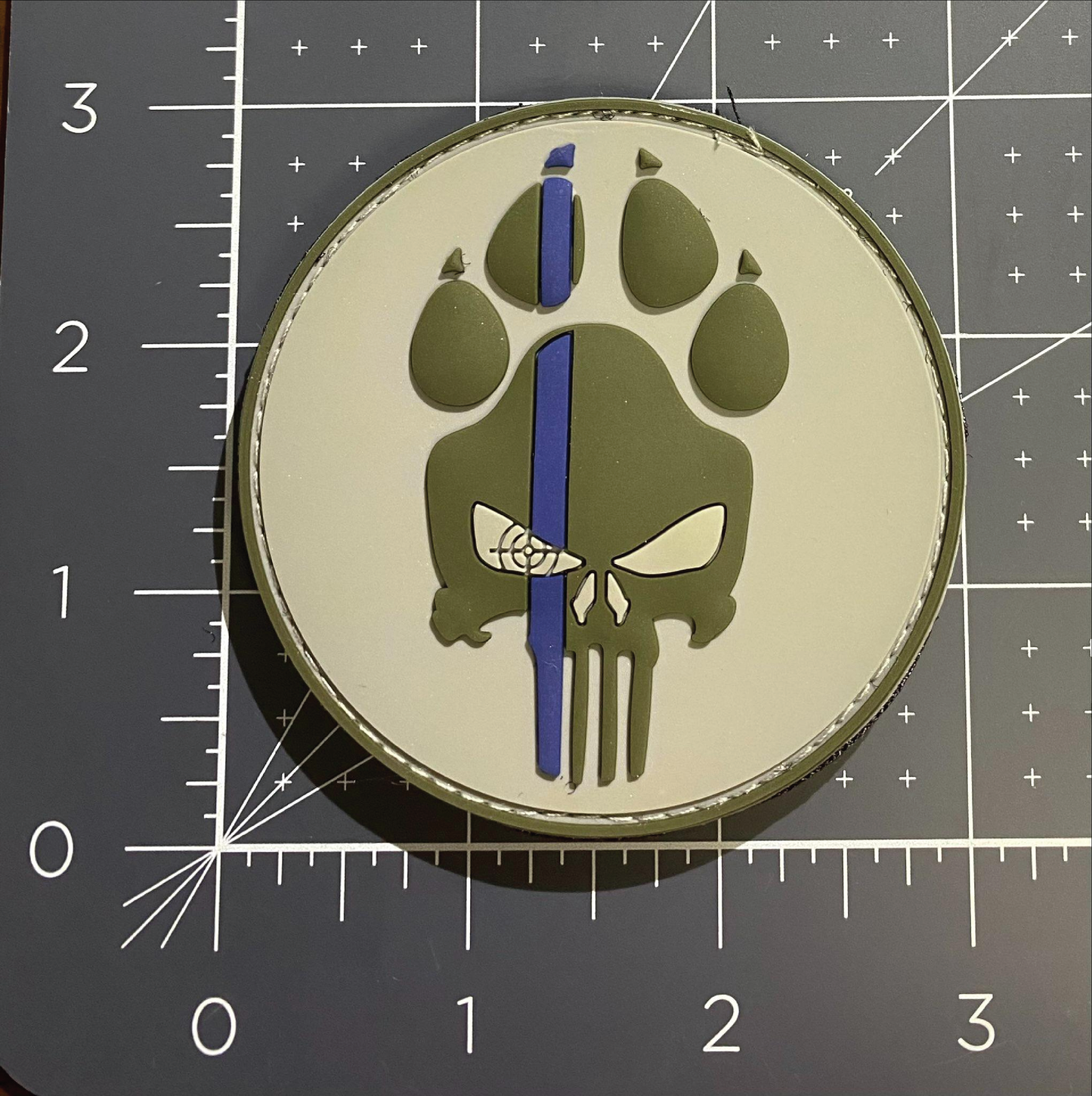 K9 Skull and Paw Patch with Hook & Loop Back