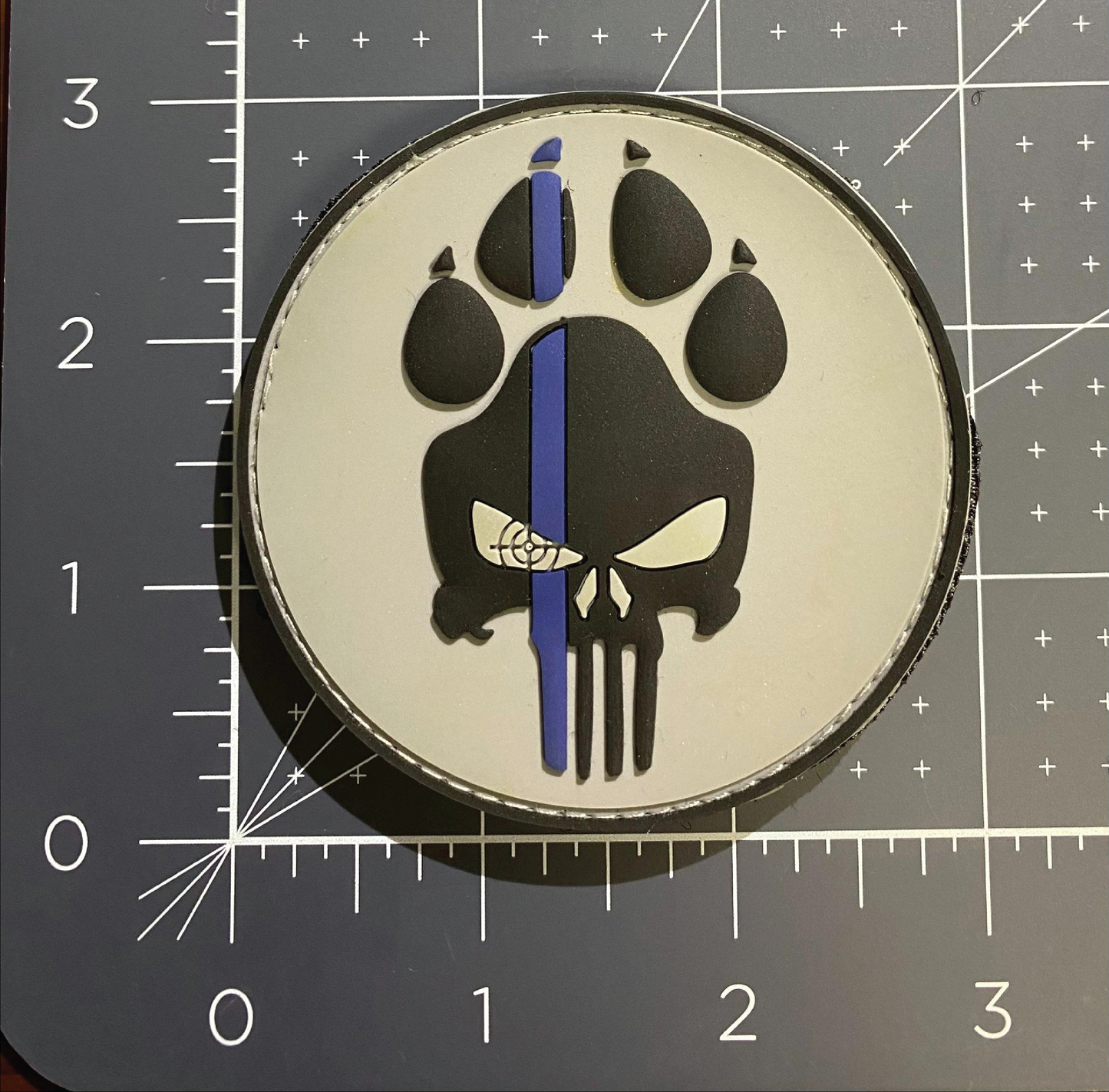 K9 Skull and Paw Patch with Hook & Loop Back