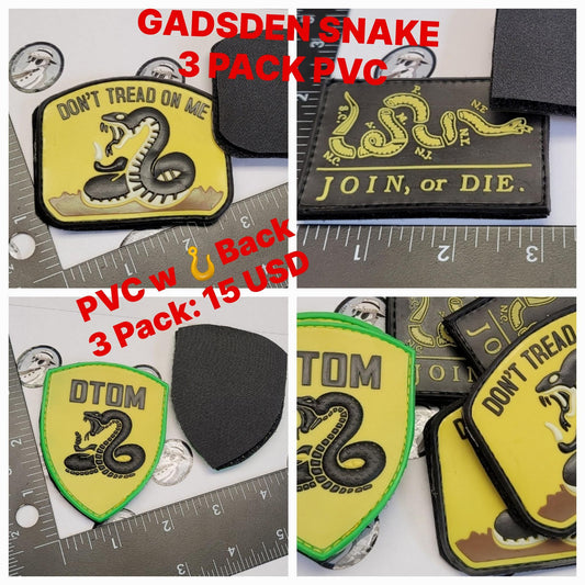 Don't Tread On Me PVC Patch 3 Pack