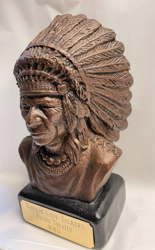Native American Chief Bust Statue