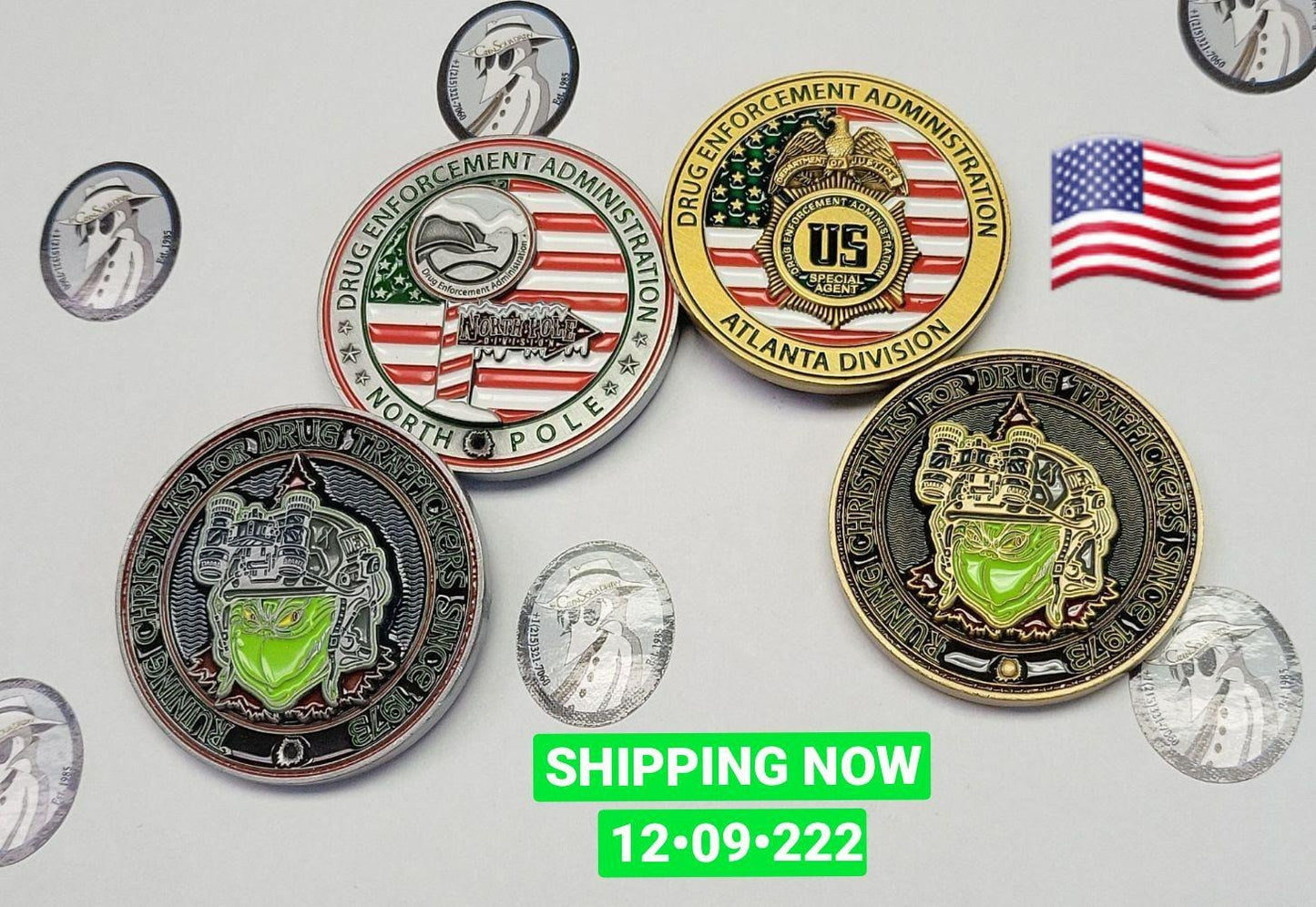 Grinch North Pole and Grinch Atlanta Coin