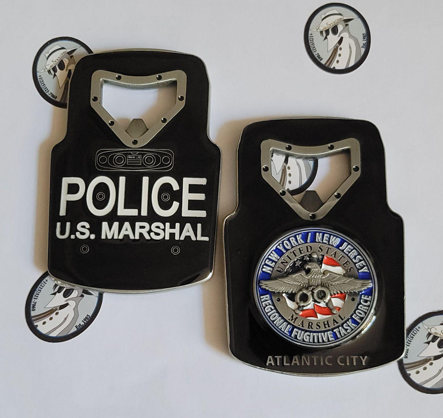 RFTF NY/NJ Functional Bottle Opener Coin - Ballistic Shield Style