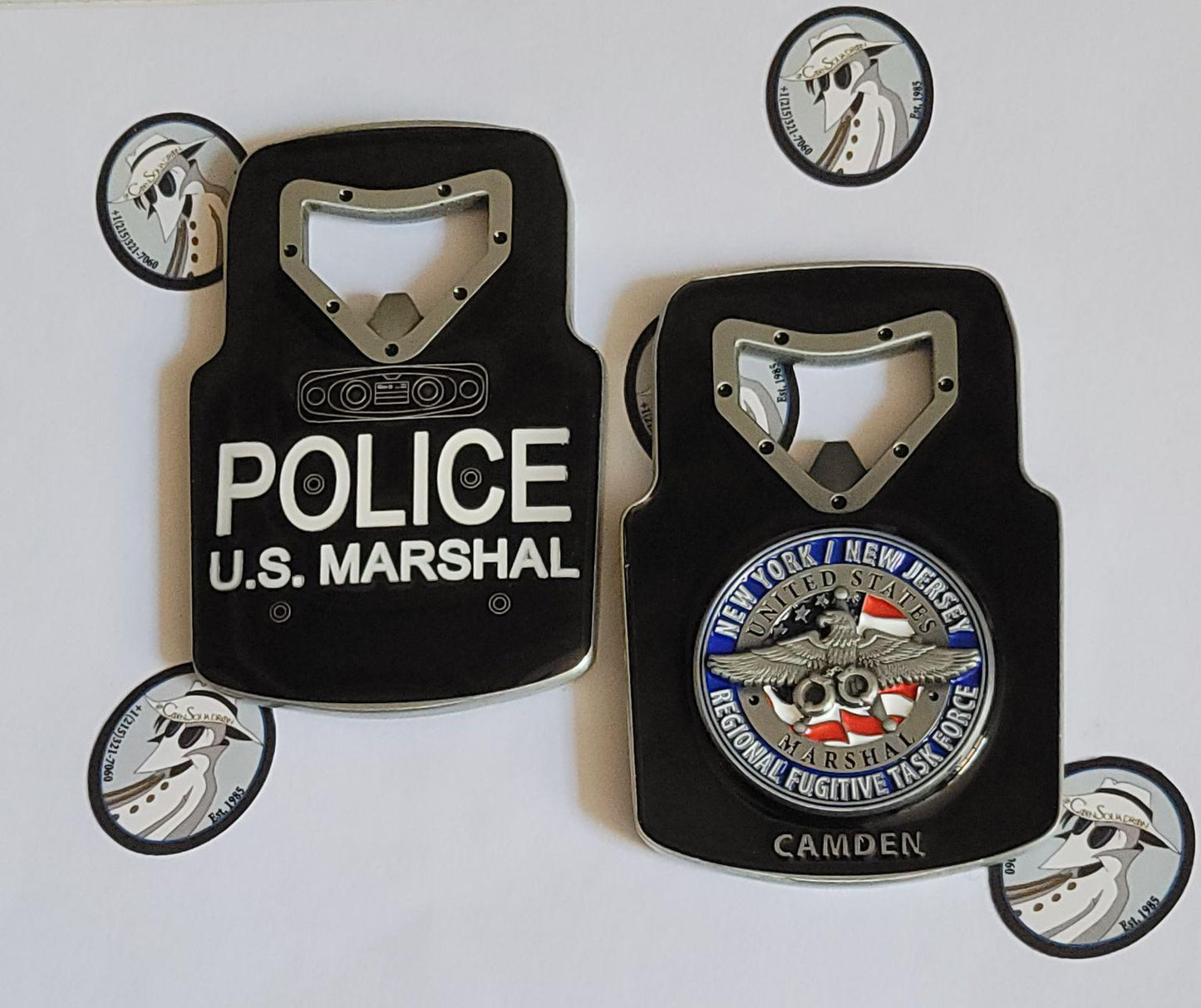 RFTF NY/NJ Functional Bottle Opener Coin - Ballistic Shield Style