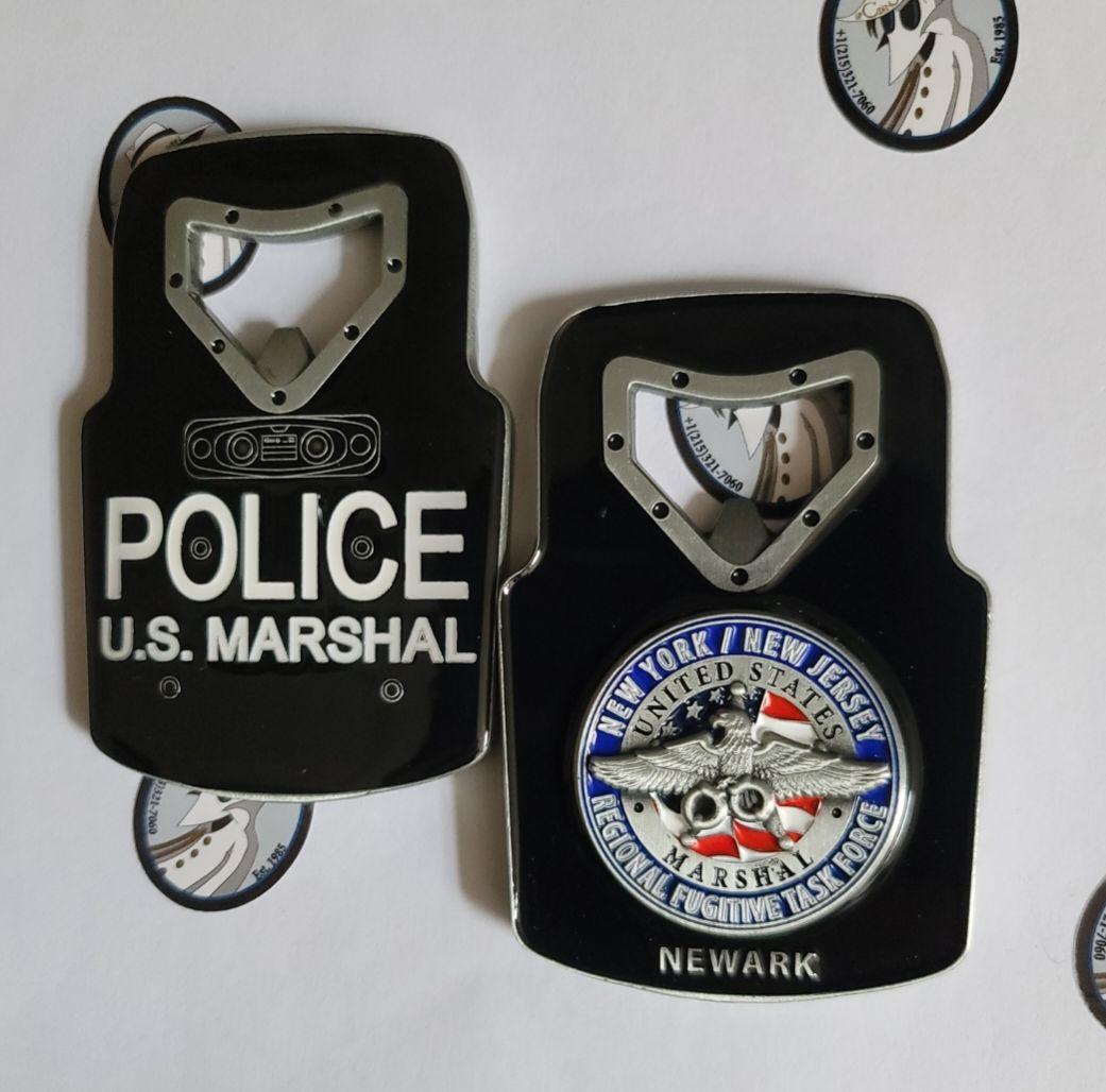 RFTF NY/NJ Functional Bottle Opener Coin - Ballistic Shield Style