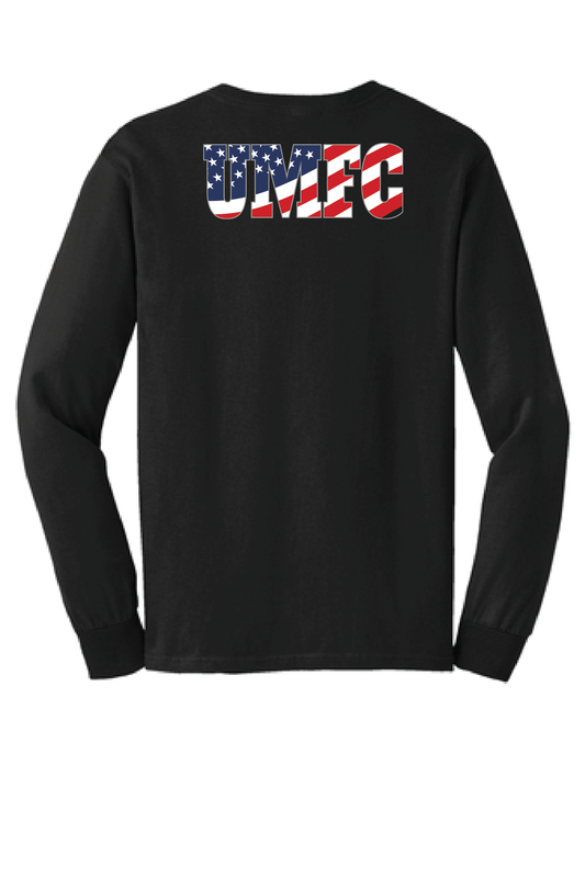 UMFC Long Sleeve Front Logo & American Flag Text Back